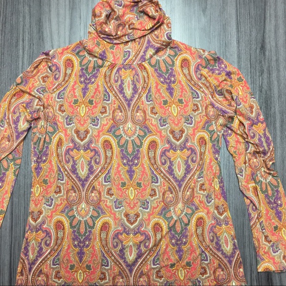 SOLD-Travel Smith Women’s Orange Brown Tneck Large - Picture 4 of 7